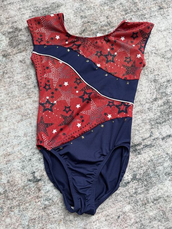 Other - girls sz 8/10 patriotic/American red white & blue leotard with gold stars